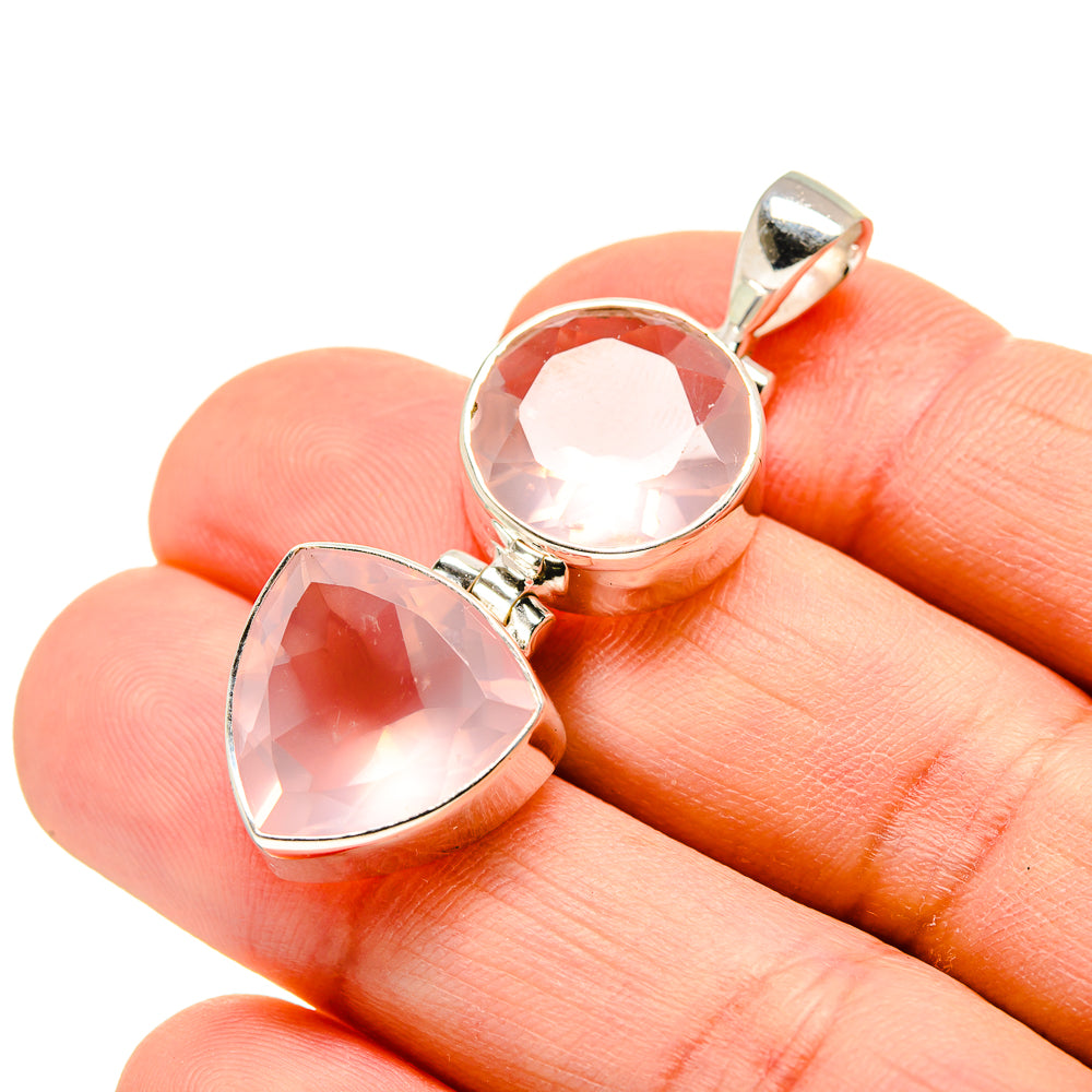 Rose Quartz Pendants handcrafted by Anasilvercos - PD754032