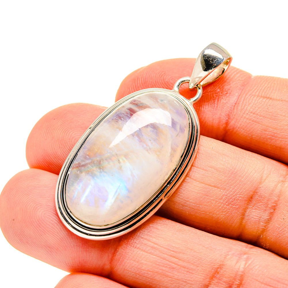 Rainbow Moonstone Pendants handcrafted by Anasilvercos - PD754037