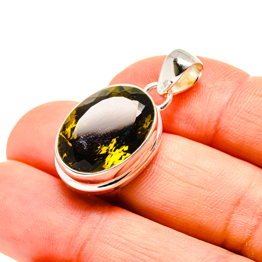 Olive Quartz Pendants handcrafted by Anasilvercos - PD754083