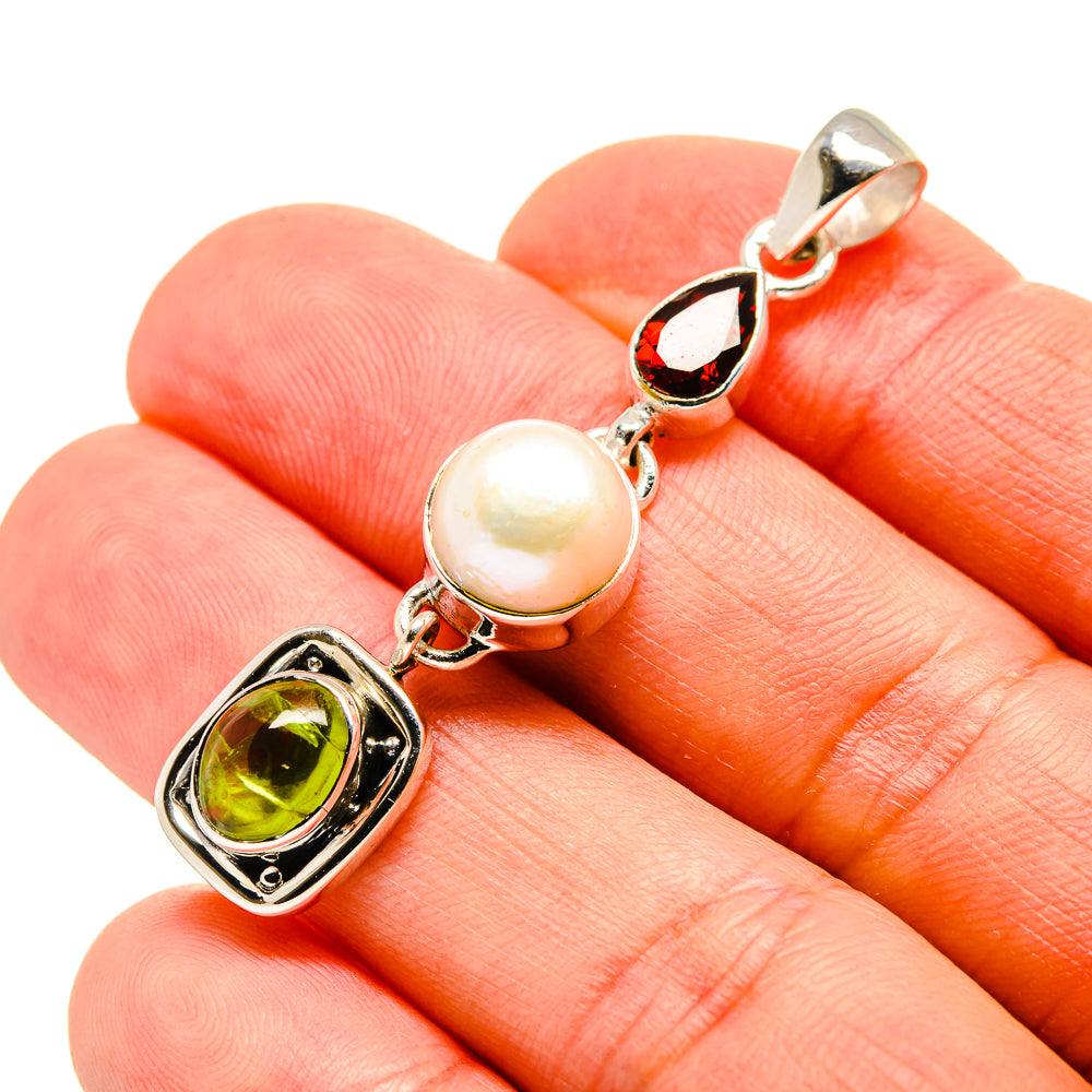 Green Tourmaline Pendants handcrafted by Anasilvercos - PD754092