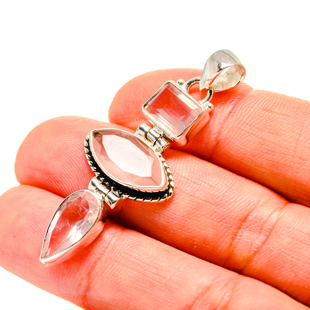 Rose Quartz Pendants handcrafted by Anasilvercos - PD754094
