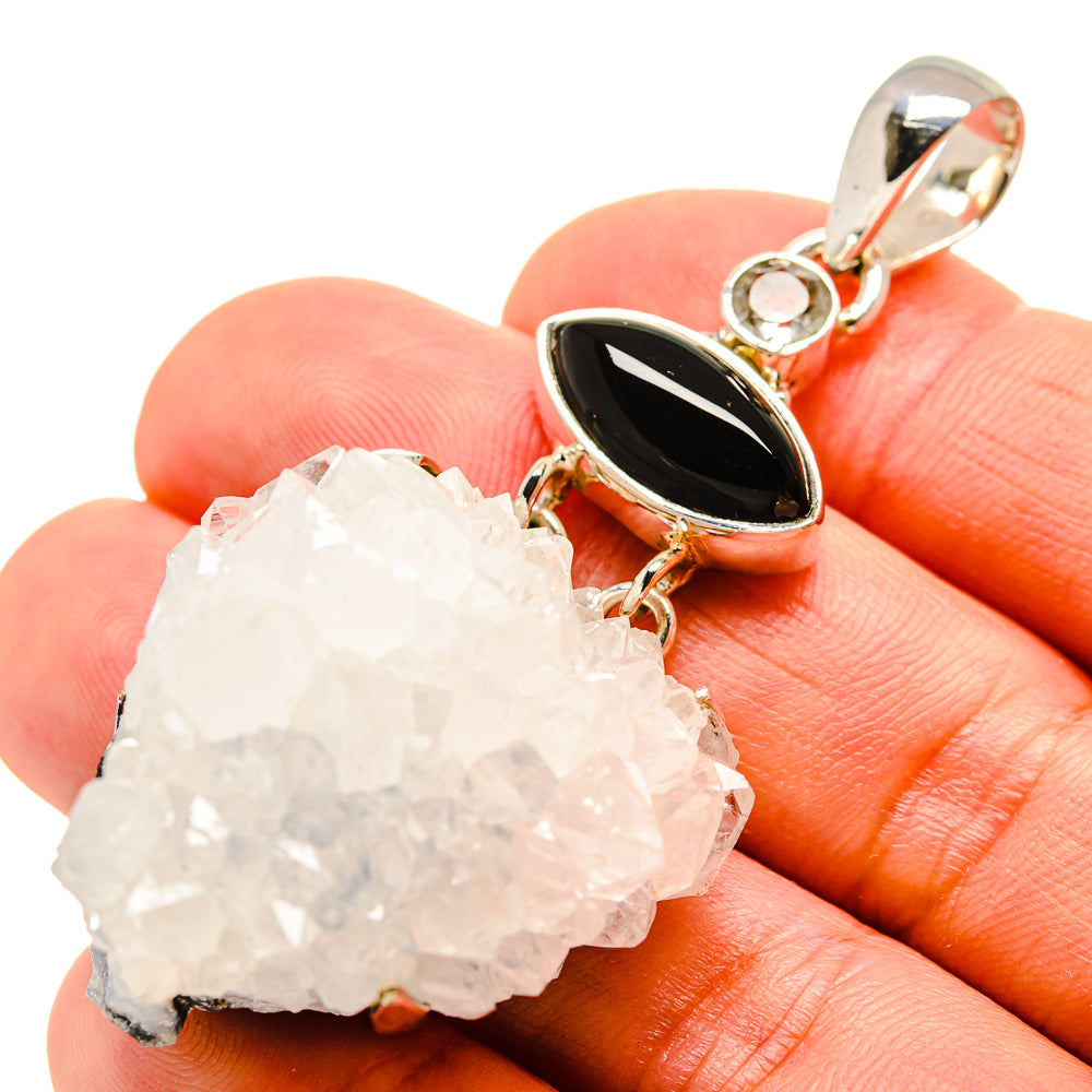 Rainbow Moonstone Crystal Pendants handcrafted by Anasilvercos - PD754106