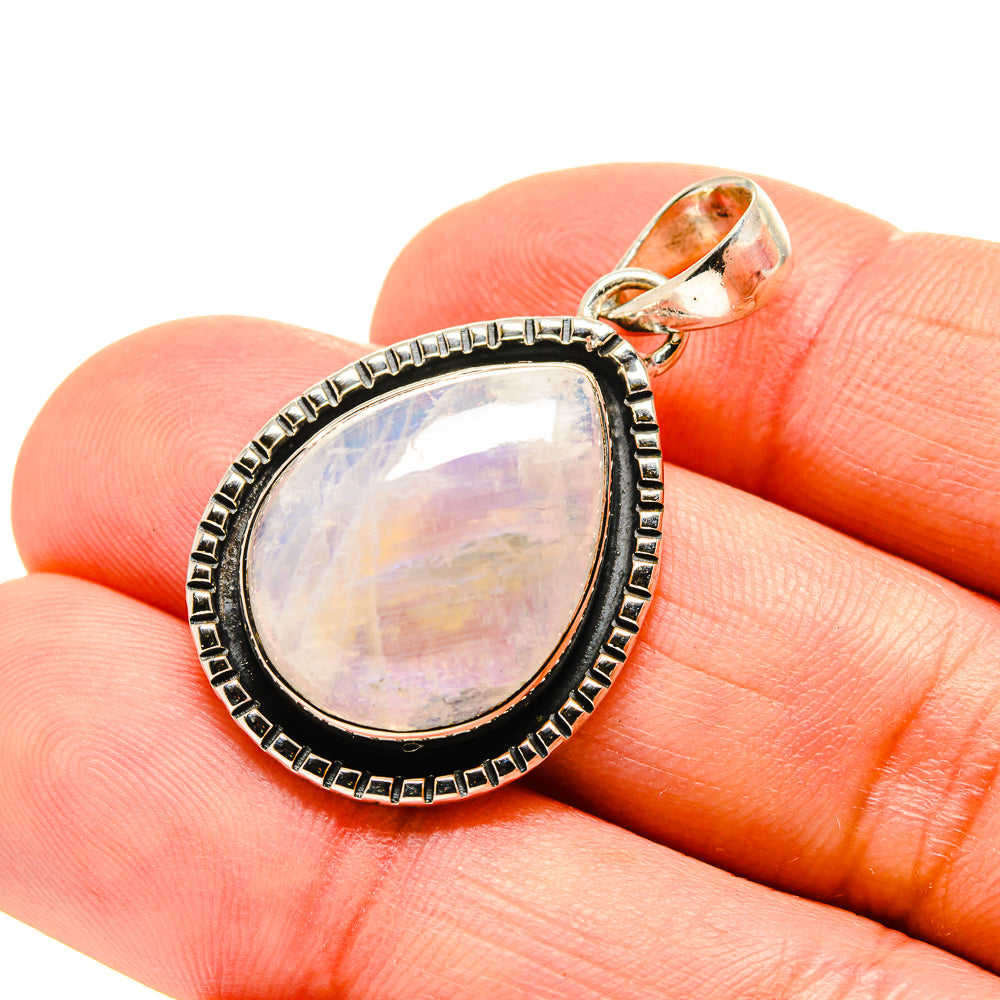 Rainbow Moonstone Pendants handcrafted by Anasilvercos - PD754121