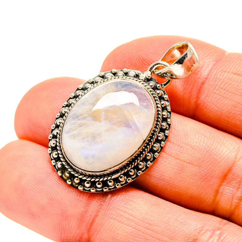 Rainbow Moonstone Pendants handcrafted by Anasilvercos - PD754122