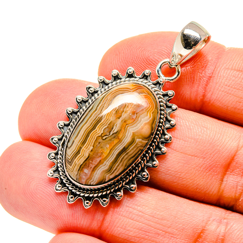 Laguna Lace Agate Pendants handcrafted by Anasilvercos - PD754163