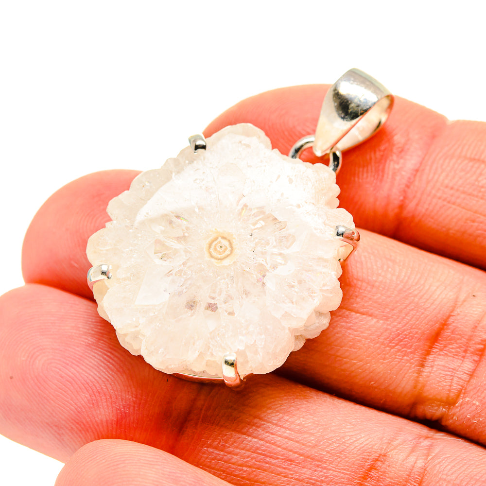 White Solar Quartz Pendants handcrafted by Anasilvercos - PD754166