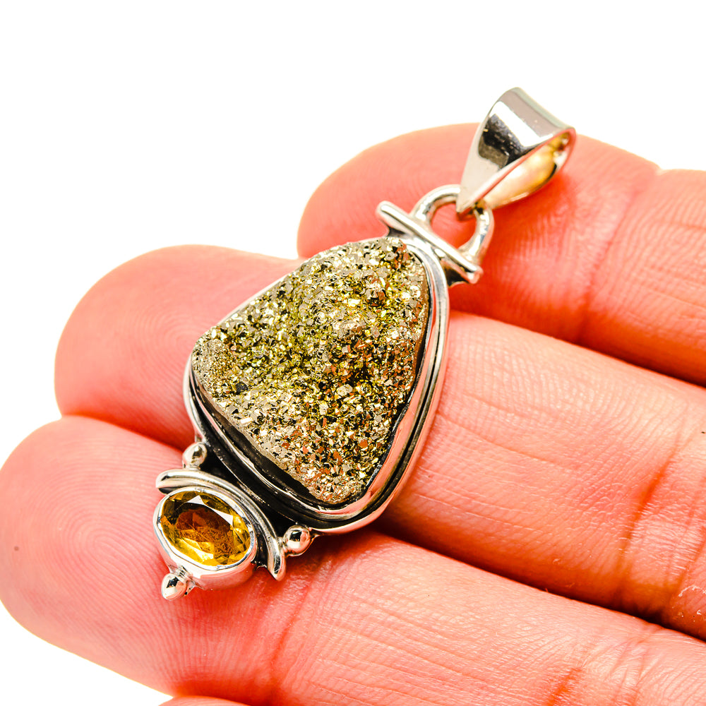 Spectro Pyrite Druzy Pendants handcrafted by Anasilvercos - PD754170