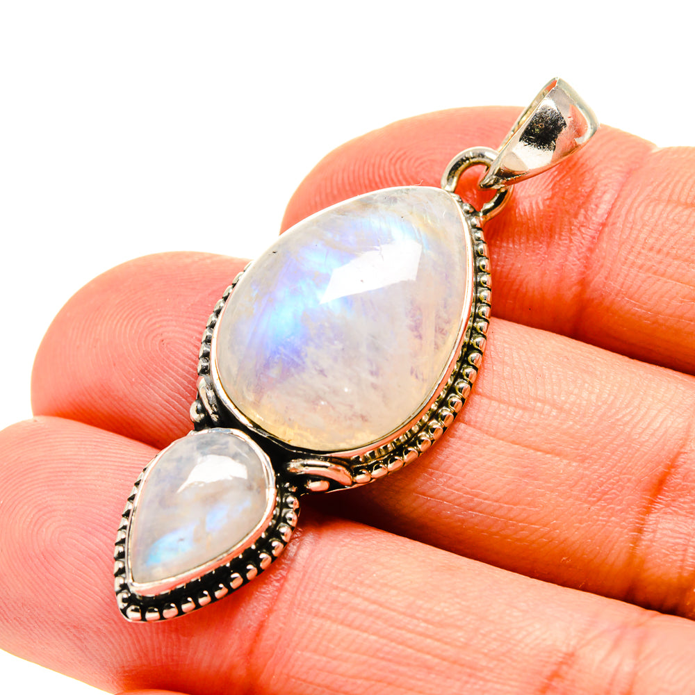 Rainbow Moonstone Pendants handcrafted by Anasilvercos - PD754195