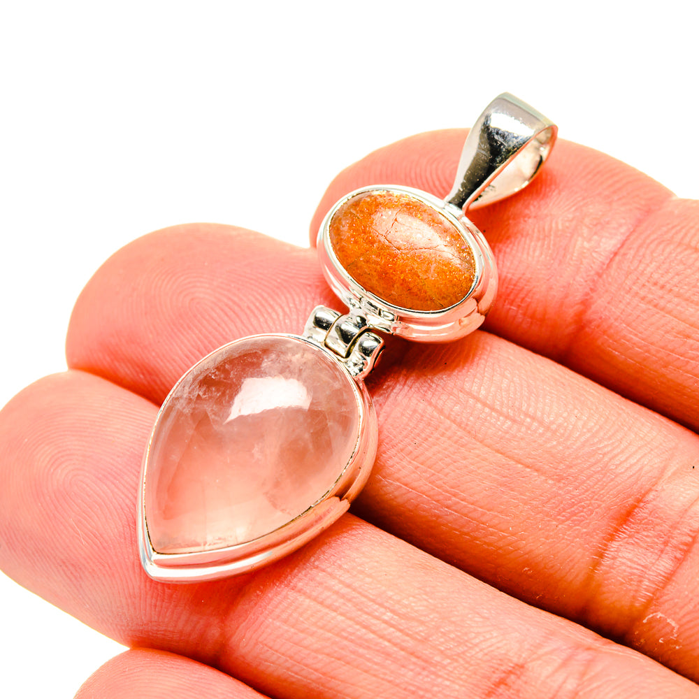Rose Quartz Pendants handcrafted by Anasilvercos - PD754224