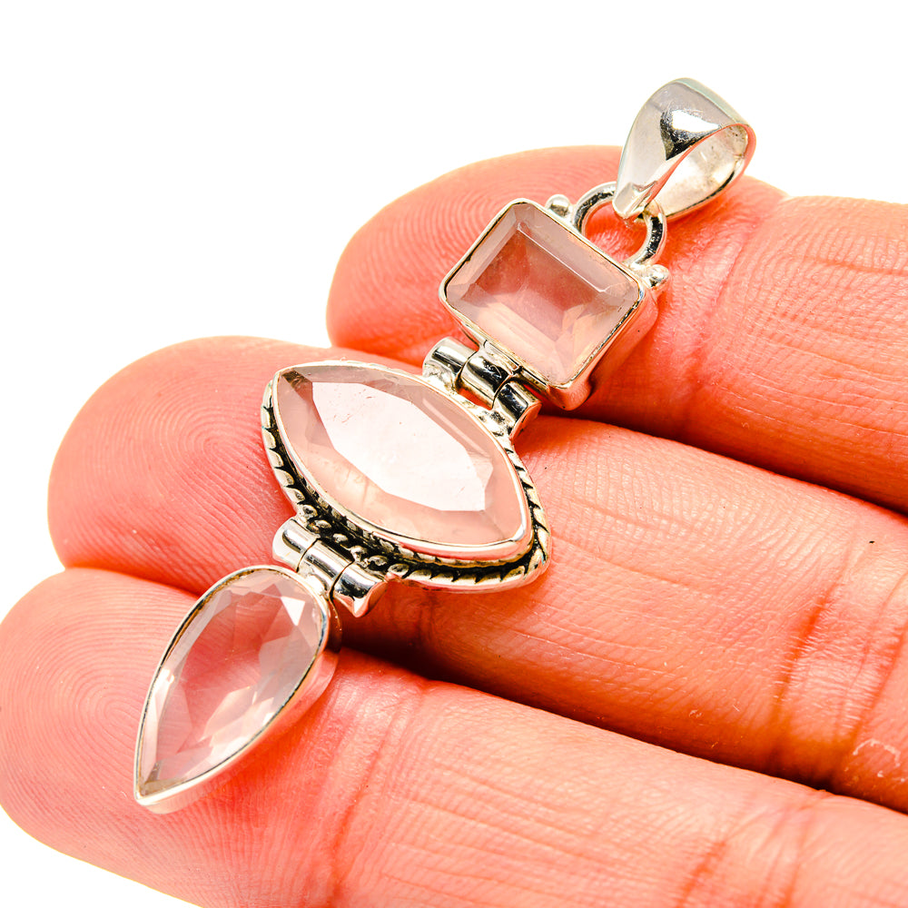 Rose Quartz Pendants handcrafted by Anasilvercos - PD754229