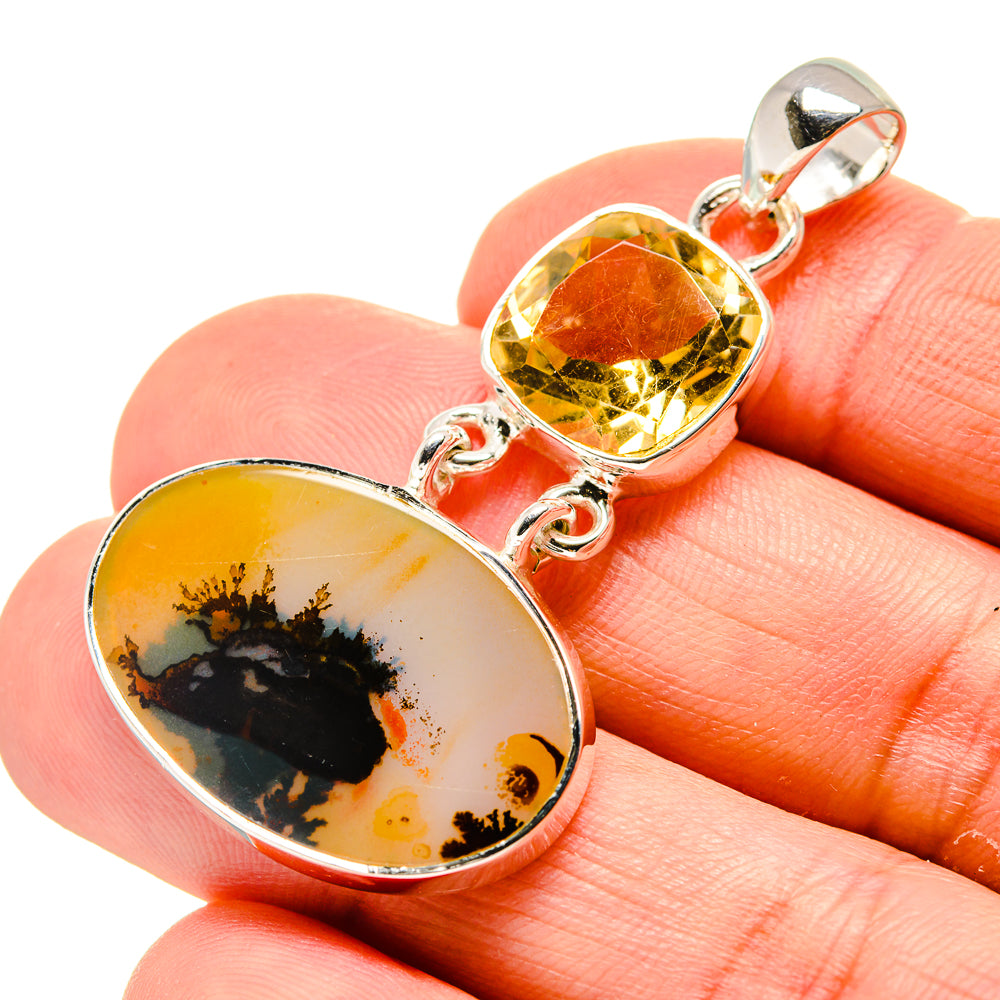 Scenic Dendritic Agate Pendants handcrafted by Anasilvercos - PD754243