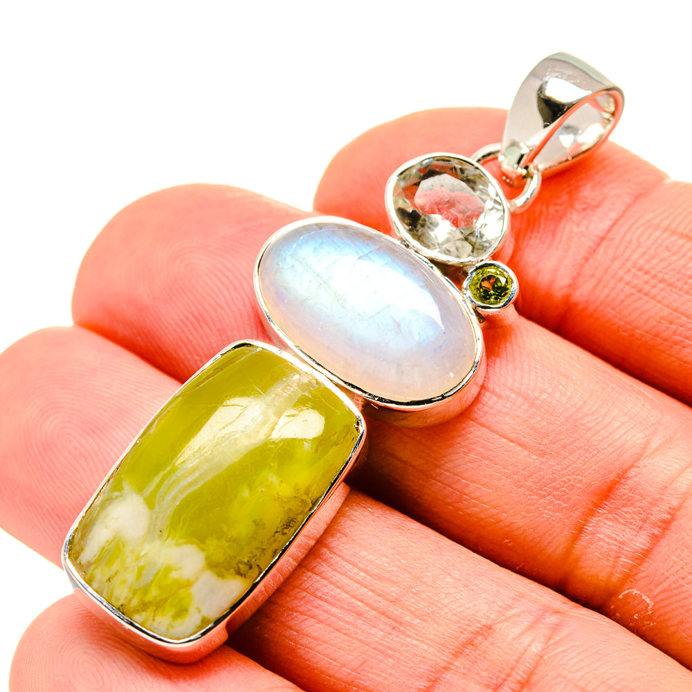 African Green Opal Pendants handcrafted by Anasilvercos - PD754252