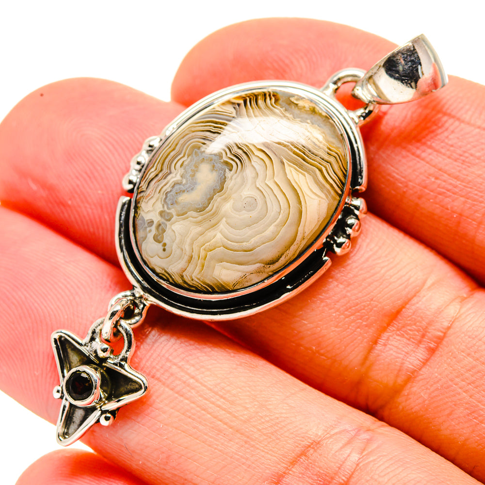 Laguna Lace Agate Pendants handcrafted by Anasilvercos - PD754269