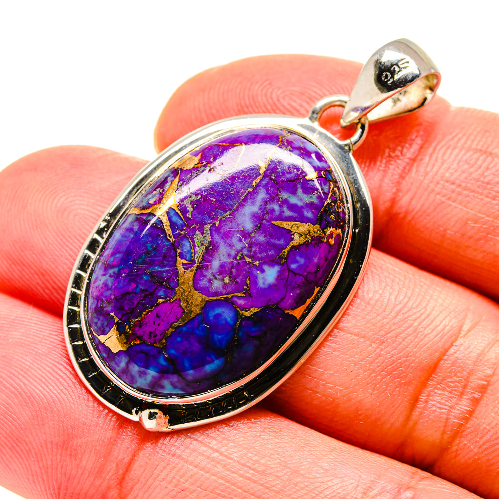 Purple Copper Composite Turquoise Pendants handcrafted by Anasilvercos - PD754297