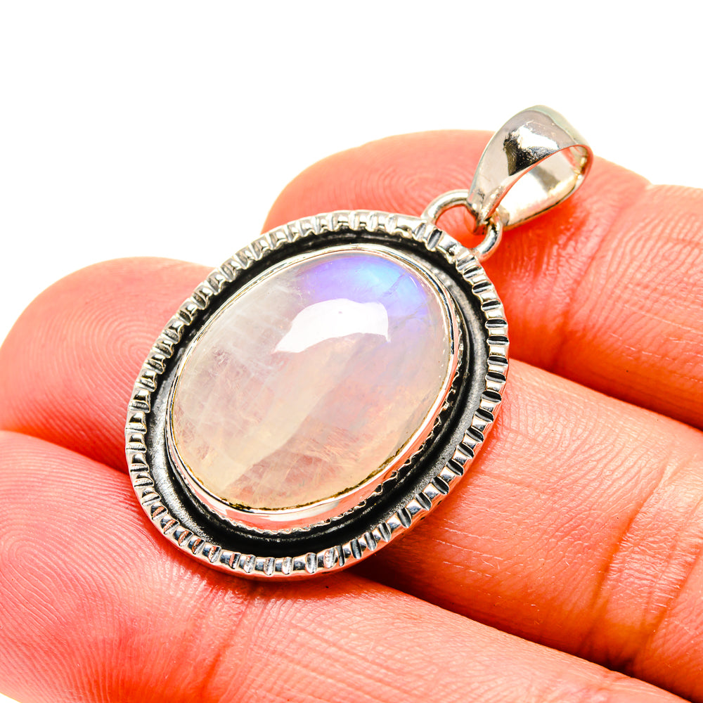 Rainbow Moonstone Pendants handcrafted by Anasilvercos - PD754302