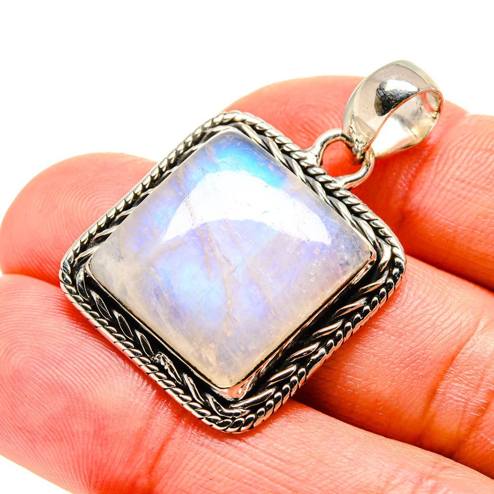 Rainbow Moonstone Pendants handcrafted by Anasilvercos - PD754308
