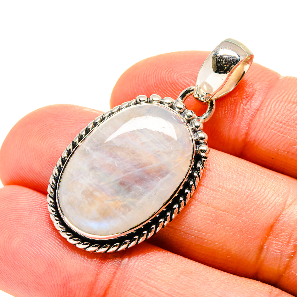 Rainbow Moonstone Pendants handcrafted by Anasilvercos - PD754317