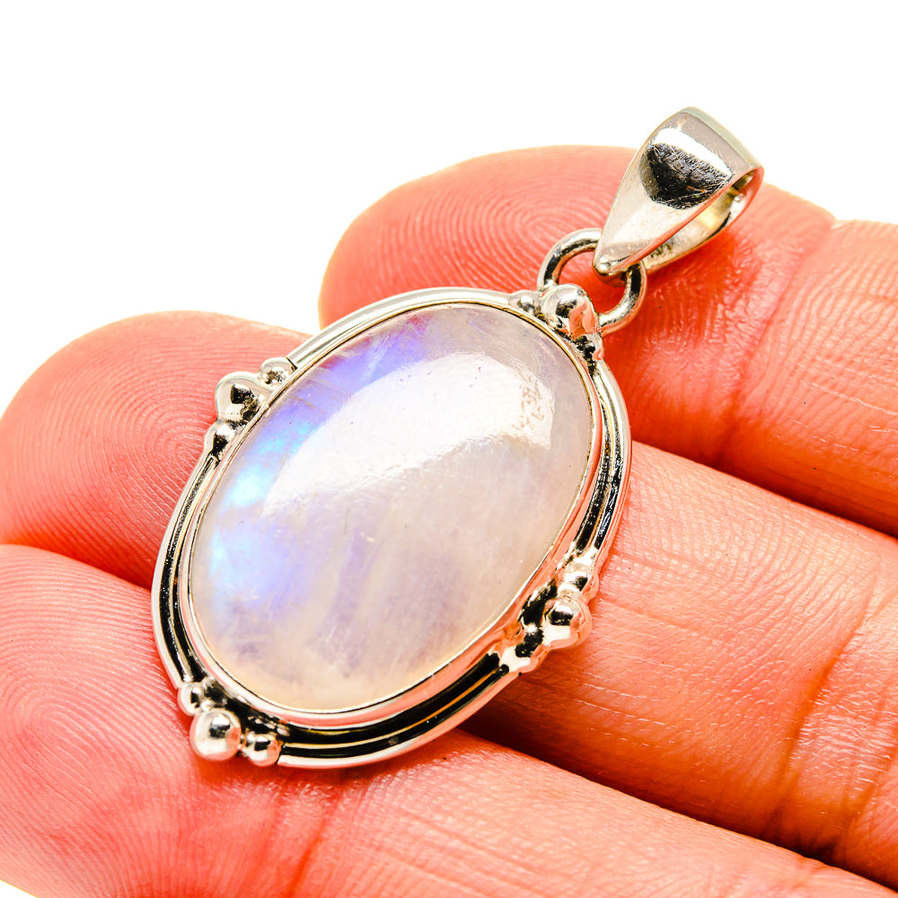 Rainbow Moonstone Pendants handcrafted by Anasilvercos - PD754331