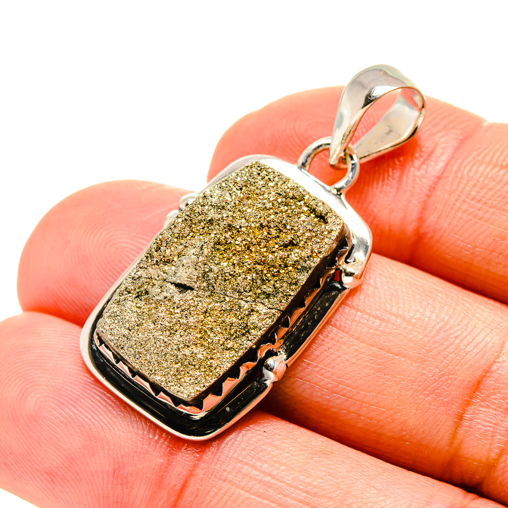 Spectro Pyrite Druzy Pendants handcrafted by Anasilvercos - PD754335