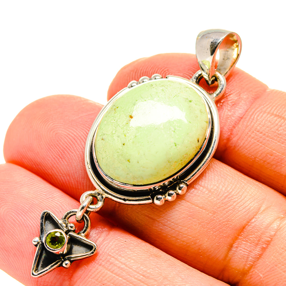 Lemon Chrysoprase Pendants handcrafted by Anasilvercos - PD754366