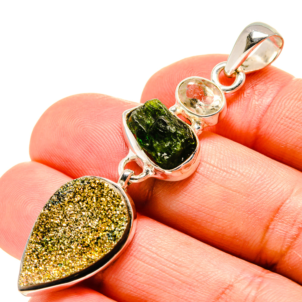 Spectro Pyrite Druzy Pendants handcrafted by Anasilvercos - PD754383