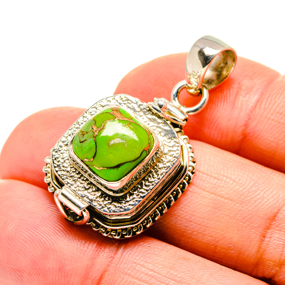 Green Copper Composite Turquoise Pendants handcrafted by Anasilvercos - PD754398