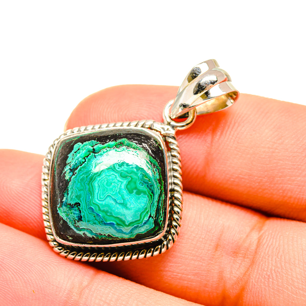 Malachite In Chrysocolla Pendants handcrafted by Anasilvercos - PD7544