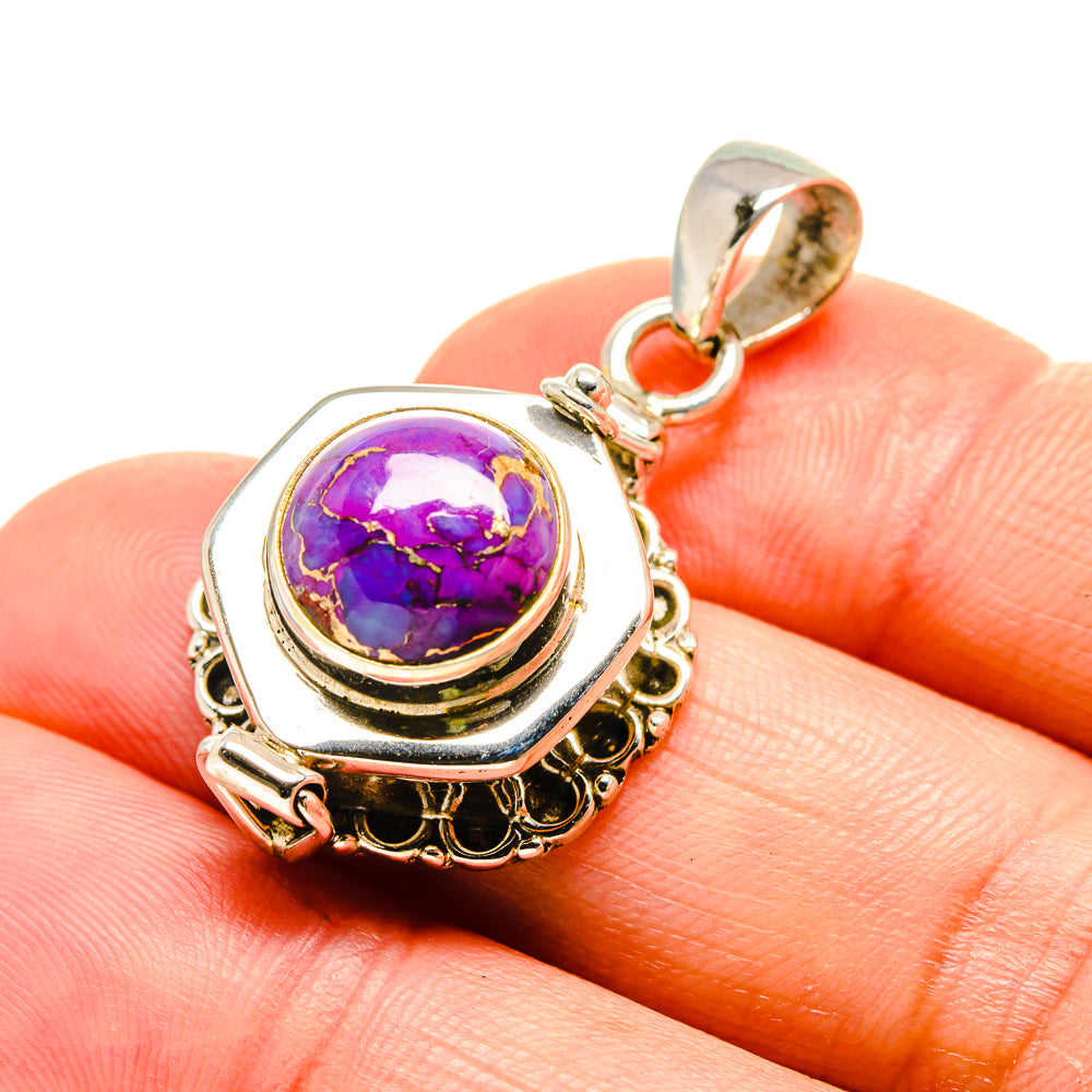 Purple Copper Composite Turquoise Pendants handcrafted by Anasilvercos - PD754401