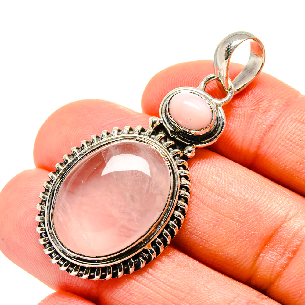 Rose Quartz Pendants handcrafted by Anasilvercos - PD754485