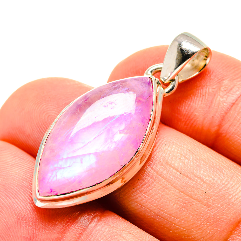 Pink Moonstone Pendants handcrafted by Anasilvercos - PD754498