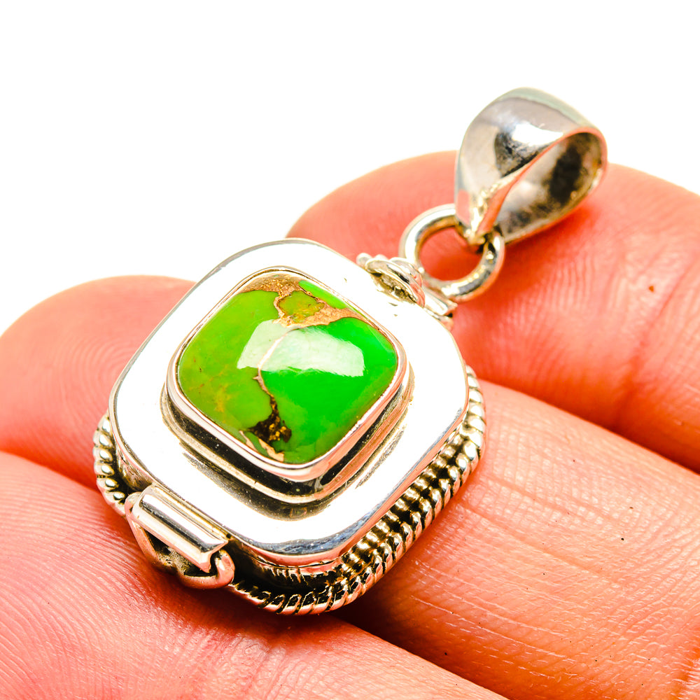 Green Copper Composite Turquoise Pendants handcrafted by Anasilvercos - PD754513