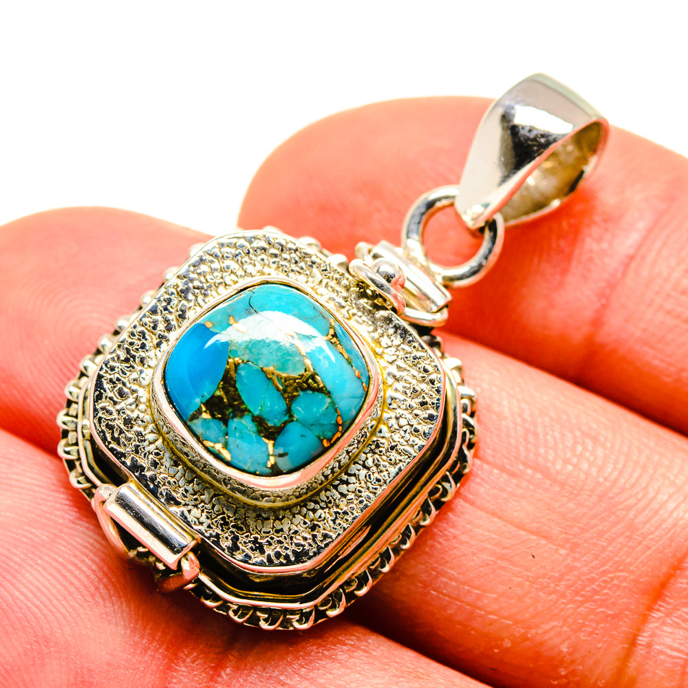 Blue Copper Composite Turquoise Pendants handcrafted by Anasilvercos - PD754532