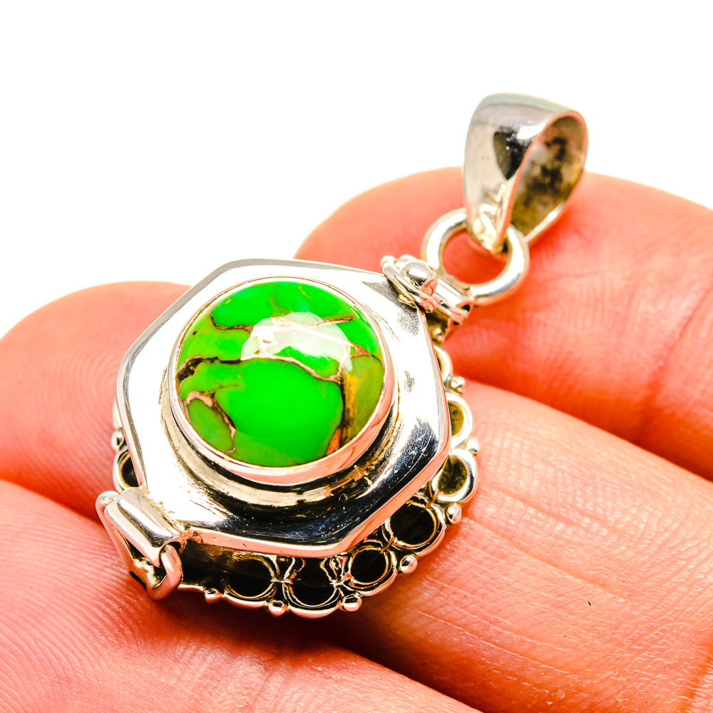 Green Copper Composite Turquoise Pendants handcrafted by Anasilvercos - PD754536