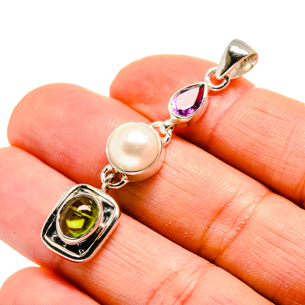Green Tourmaline Pendants handcrafted by Anasilvercos - PD754559