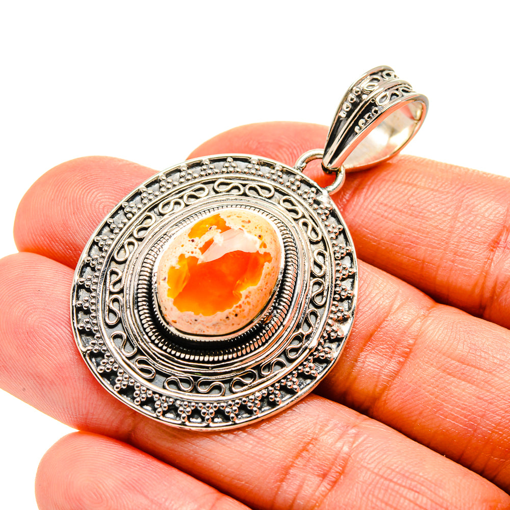 Mexican Fire Opal Pendants handcrafted by Anasilvercos - PD754579