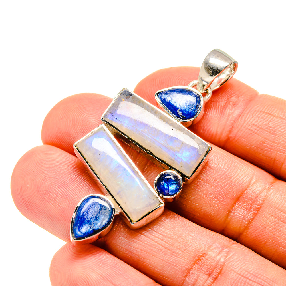 Rainbow Moonstone Pendants handcrafted by Anasilvercos - PD754590