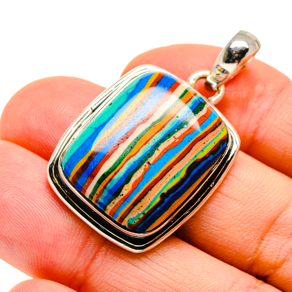 Rainbow Calsilica Pendants handcrafted by Anasilvercos - PD754604