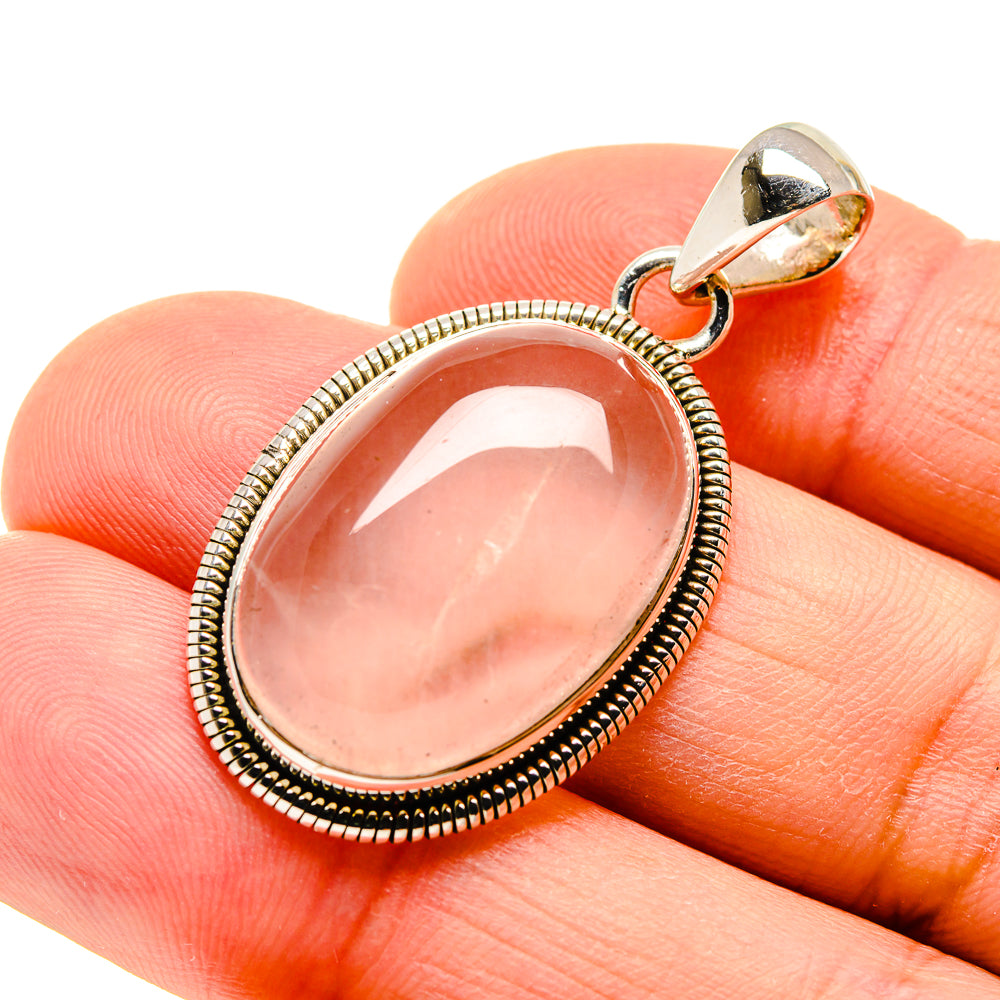 Rose Quartz Pendants handcrafted by Anasilvercos - PD754614