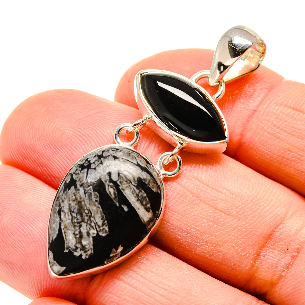 Chrysanthemum Stone Pendants handcrafted by Anasilvercos - PD754621