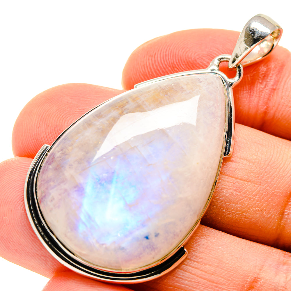 Rainbow Moonstone Pendants handcrafted by Anasilvercos - PD754638