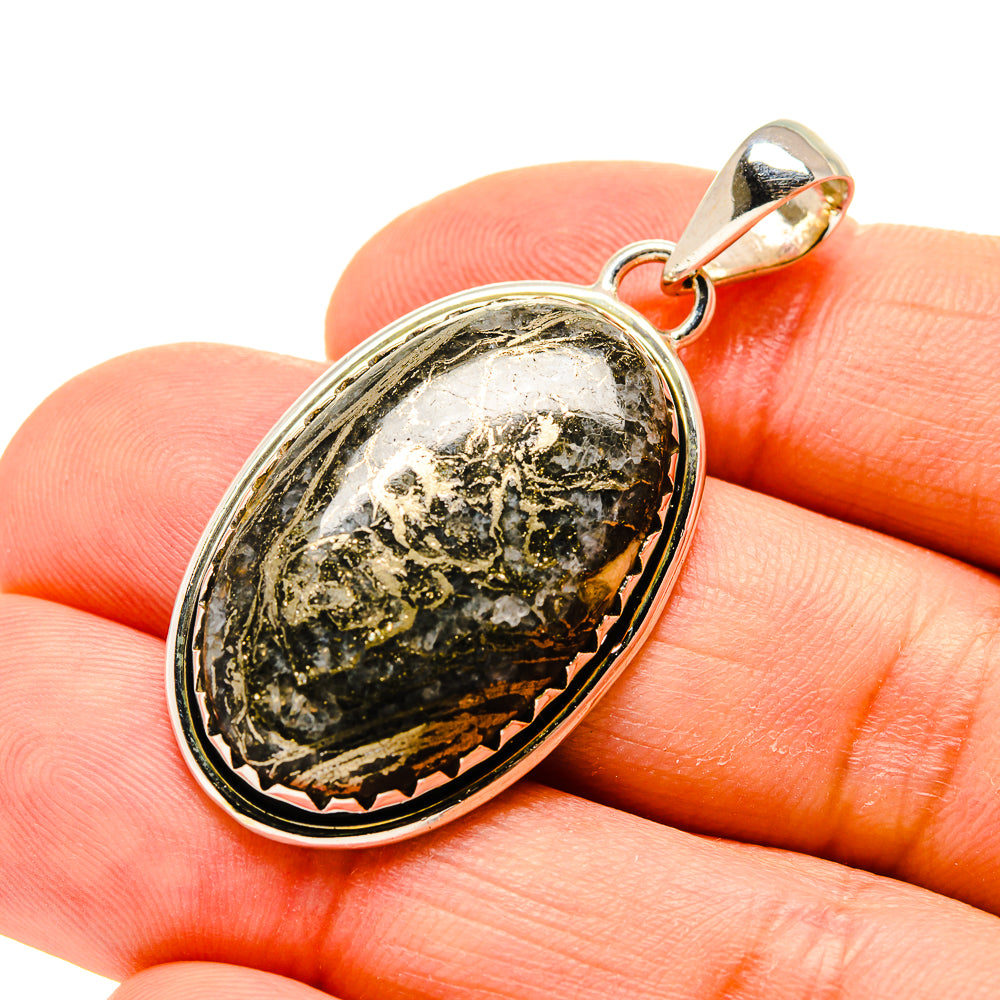 Pyrite Agate Pendants handcrafted by Anasilvercos - PD754722