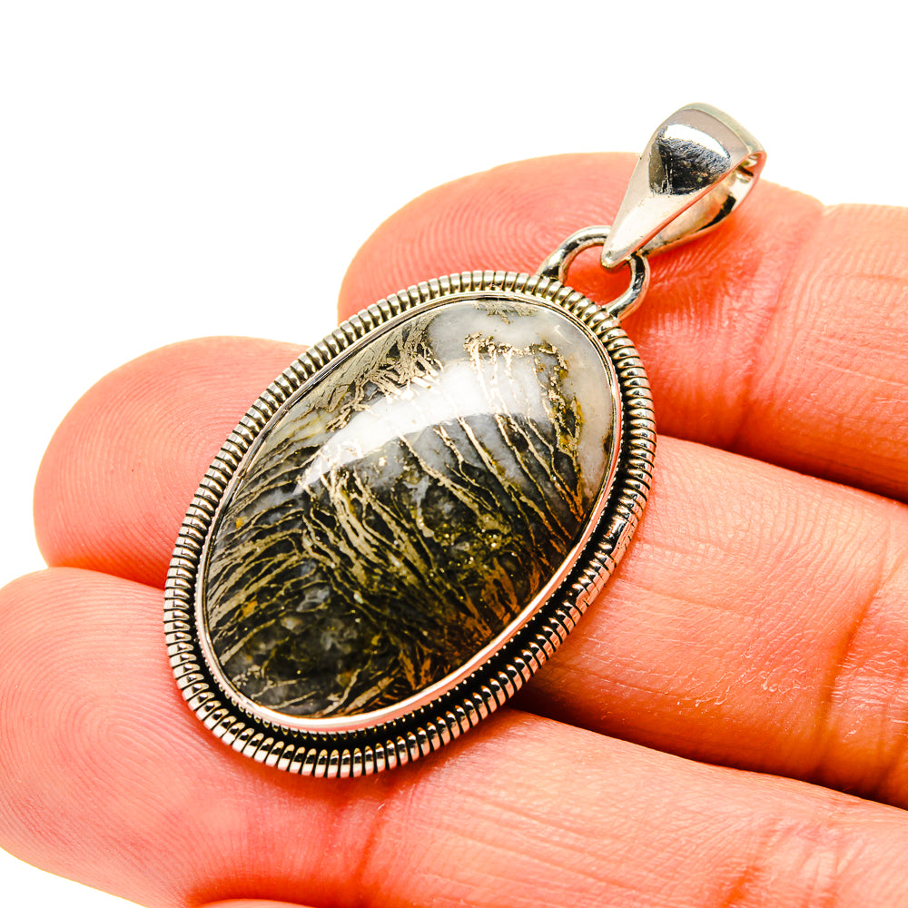 Pyrite Agate Pendants handcrafted by Anasilvercos - PD754726