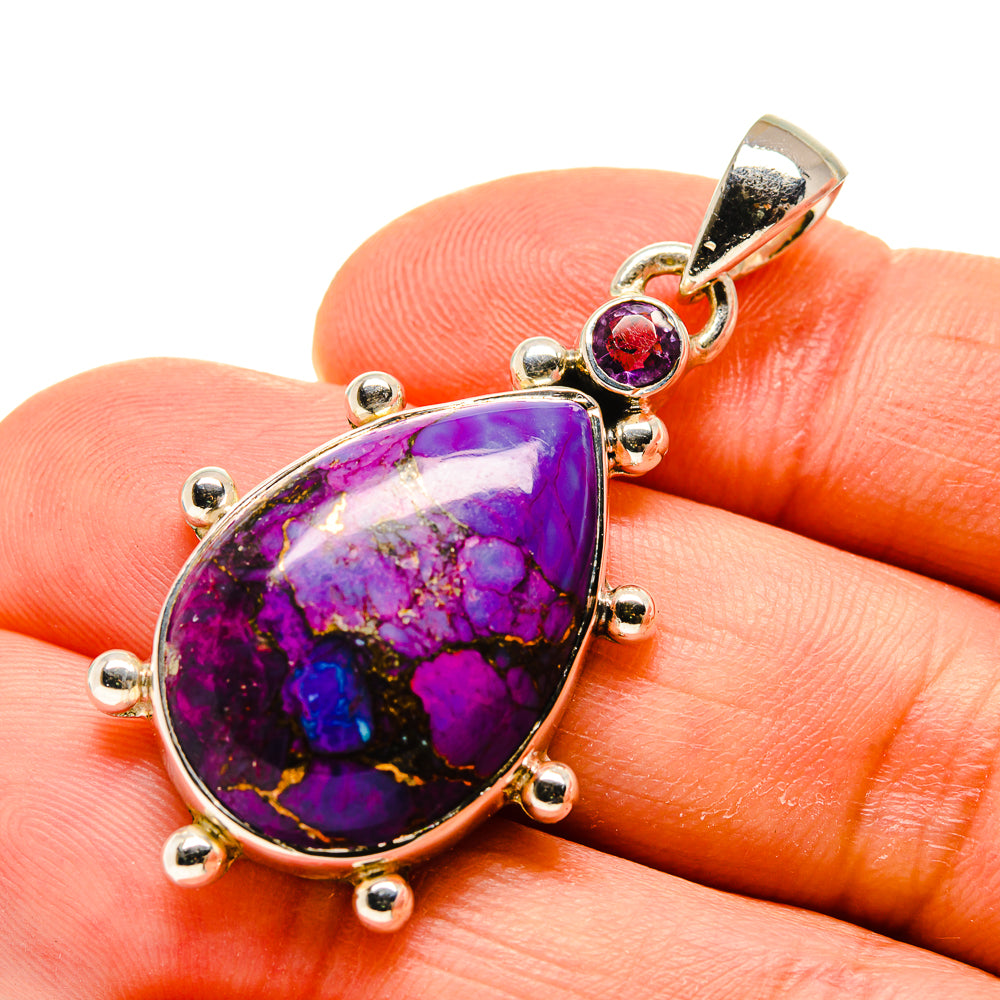 Purple Copper Composite Turquoise Pendants handcrafted by Anasilvercos - PD754760