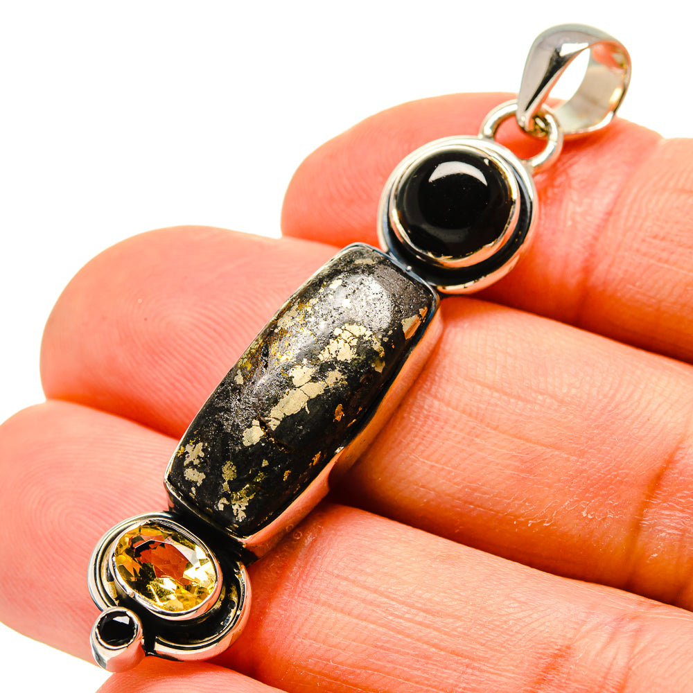 Pyrite Agate Pendants handcrafted by Anasilvercos - PD754772