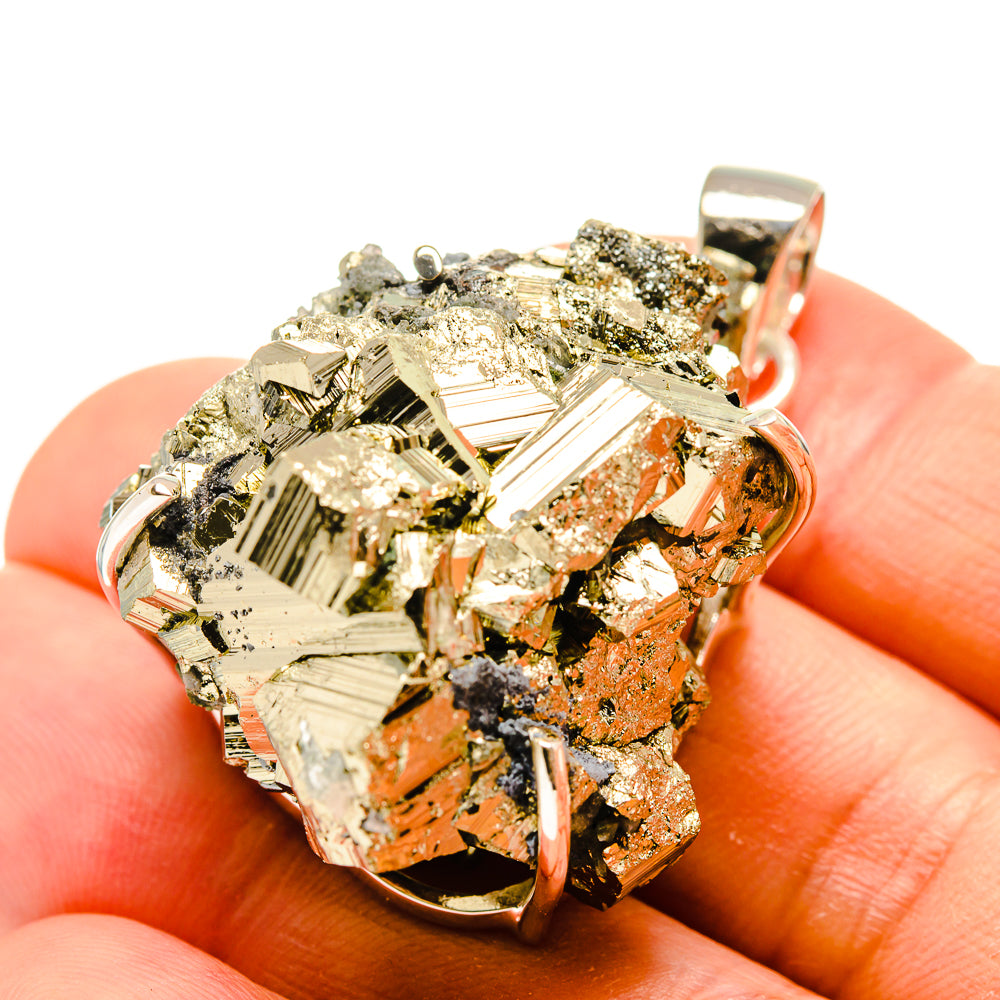 Pyrite Crystal Pendants handcrafted by Anasilvercos - PD754777
