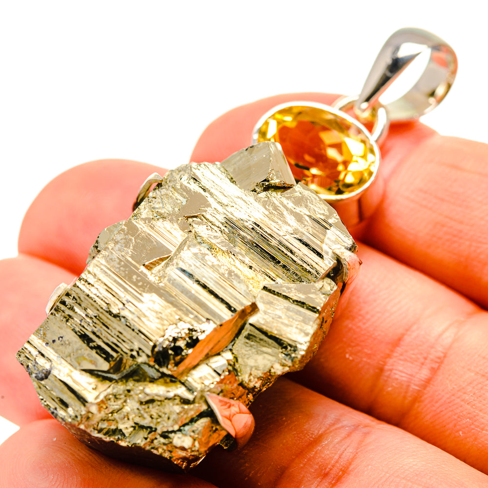 Pyrite Crystal Pendants handcrafted by Anasilvercos - PD754778