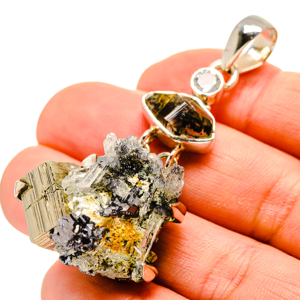 Pyrite Crystal Pendants handcrafted by Anasilvercos - PD754793