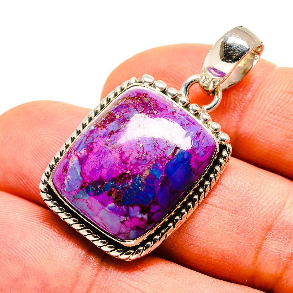 Purple Copper Composite Turquoise Pendants handcrafted by Anasilvercos - PD755018