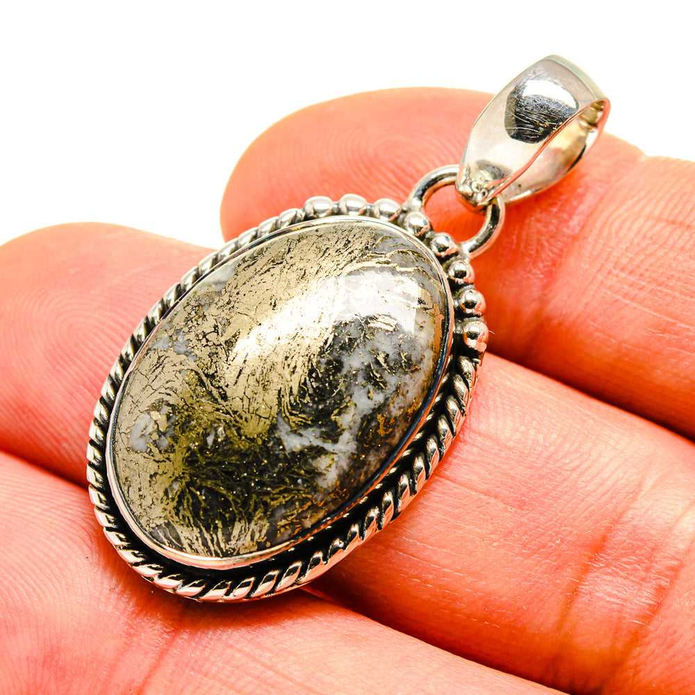 Pyrite Agate Pendants handcrafted by Anasilvercos - PD755026