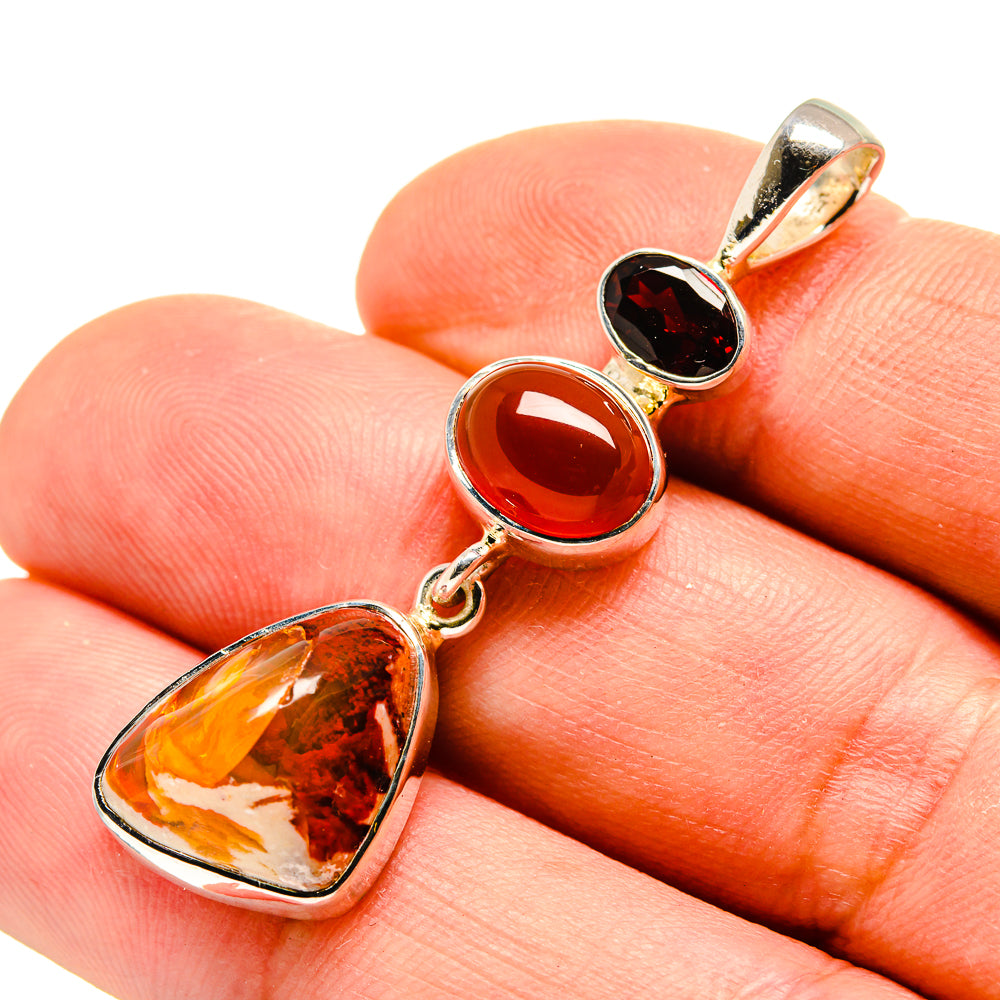 Mexican Fire Opal Pendants handcrafted by Anasilvercos - PD755067